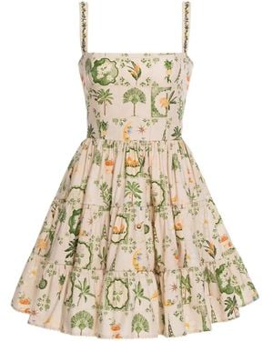 Agua Bendita Lima Floral-print Mini Dress - ナチュラル