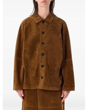 Studio Nicholson Suede Raglan-Sleeve Jacket - Brown