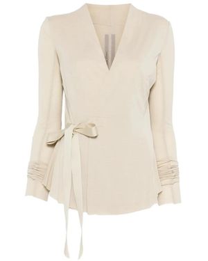 Rick Owens Vest Met V-Hals En Strik - Wit