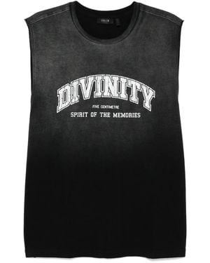 FIVE CM Logo-Print Vest - Black