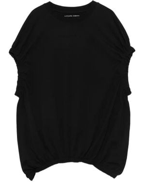 Liviana Conti Gathered T-Shirt - Black
