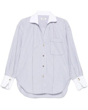 Sandro Striped Contrast-Collar Shirt - White
