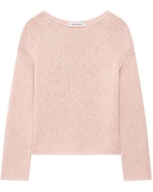 Another Tomorrow Draped-Knit Oversized Jumper - Pink