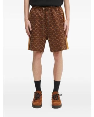 A Bathing Ape Printed Side-Stripe Shorts - Brown