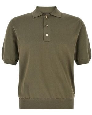 Zanone Knit Short-Sleeve Polo Shirt - Green
