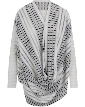 Pierantoniogaspari Striped Draped Knitwear - Grey