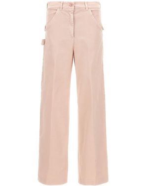 Nude Cotton Cargo Trousers - Natural