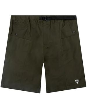 South2 West8 Logo-Detail Cargo Shorts - Green
