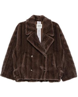 S.w.o.r.d 6.6.44 Double-Breasted Faux-Fur Jacket - Brown