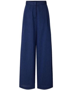 Sessun Provencia Pinstripe-Pattern Trousers - Blue
