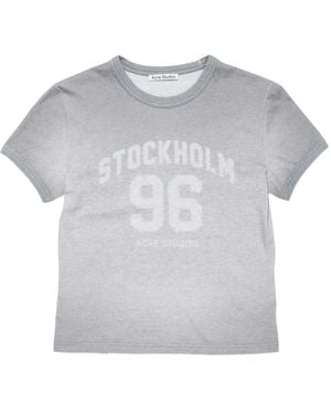 Acne Studios Sprayed Cotton T-Shirt - Grey
