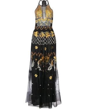 Temperley London Remi Halter Embroidered Tulle Gown - ブラック