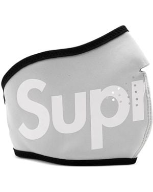 Supreme X Windstopper Logo-Print Face Mask - Gray