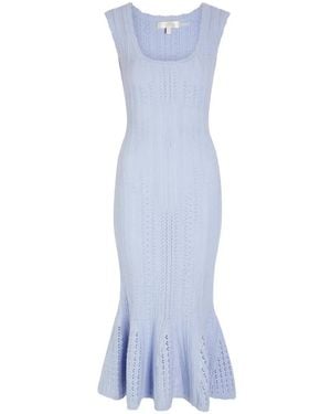 LoveShackFancy Tayleen Square-Neck Crochet Dress - Blue