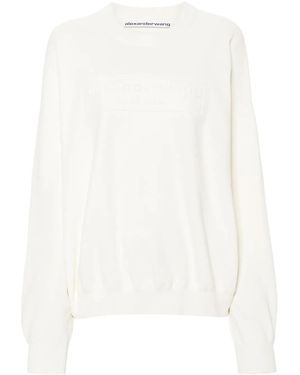 Alexander Wang Maglione Con Ricamo - Bianco