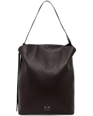 ARMANI EXCHANGE Logo-Print Shoulder Bag - Black
