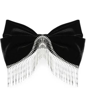 ANOUKI Crystal-Embellished Velvet Hair Clip - Black