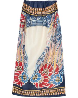 La DoubleJ Robe Mi-Longue À Motif Géométrique - Bleu