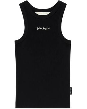 Palm Angels Classic Logo Fitted Tank Top - Black