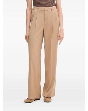 Ouí Pantalon De Costume À Plis - Natural