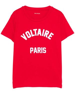 Zadig & Voltaire Slogan-Print T-Shirt - Red