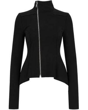 Rick Owens Naska Asymmetric Peplum-Hem Jacket - Black