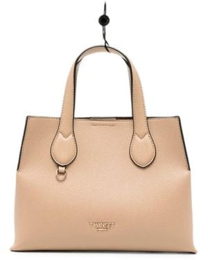 Twinset Logo-Plaque Tote Bag - Natural