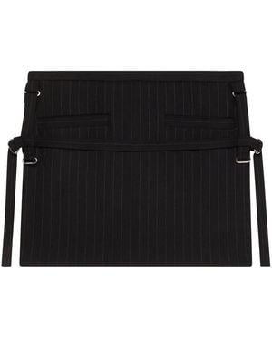 Courreges Pinstriped Virgin Wool Mini Skirt - Black