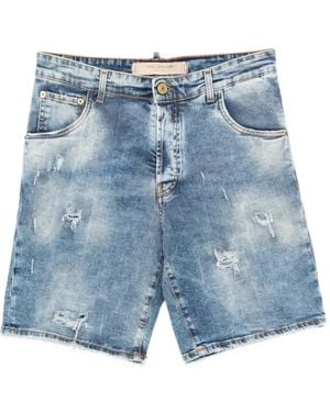 Yes London Distressed Denim Shorts - Blue