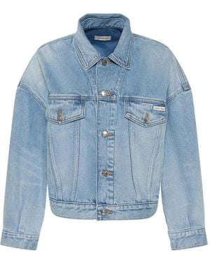 Calvin Klein Logo-Patch Denim Jacket - Blue