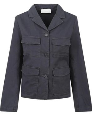Jeanerica Carole Patch-Pocket Military Jacket - Blue