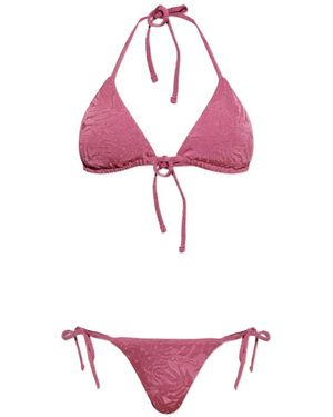 Emporio Armani Foliage-Print Bikini - Pink