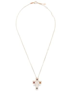 Roberto Coin Collar Cruzado Con Diamantes Y Múltiples Gemas - Blanco