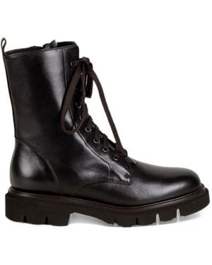 Luca Grossi Lace-Up Leather Boots - Black