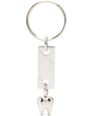 In Gold We Trust Tooth Keyring - White
