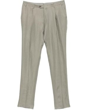Corneliani Pleated Pressed-Crease Trousers - Grey