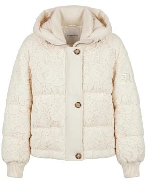 Ermanno Scervino Embroidered Lace-Overlay Jacket - Blue
