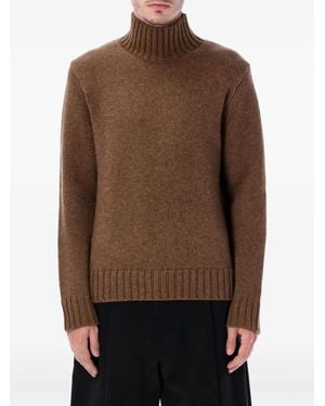 Studio Nicholson Ribbed Roll-Neck Knitwear - Brown