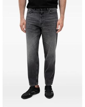 HUGO Faded Logo-Patch Jeans - Black