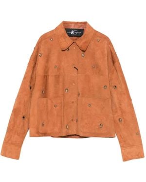 Luisa Cerano Verzierte Wildlederjacke - Orange