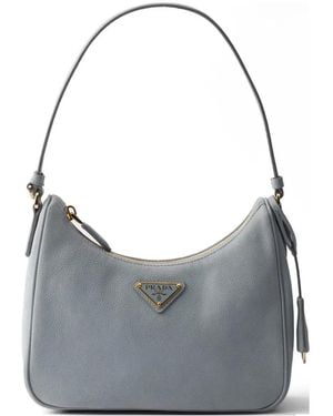 Prada Re-Edition 2005 Nubuck And Saffiano Leather Mini-Bag - Grey