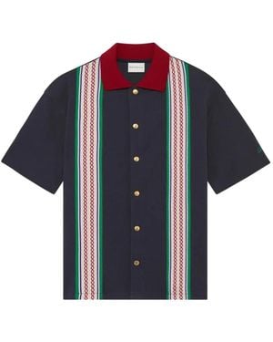Drole de Monsieur Stripe-Detail Button-Up Shirt - Blue