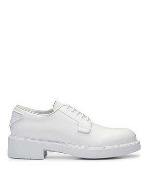 Prada Round-Toe Lace-Up Shoes - White