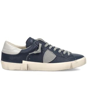 Philippe Model Prsx Low-Top Leather Trainers - Blue