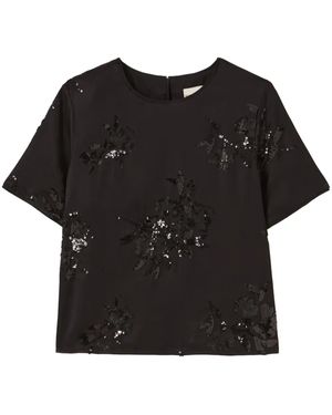 Claudie Pierlot スパンコール トップ - ブラック