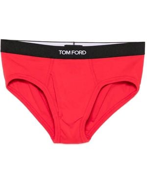 Tom Ford Bragas Con Logo En La Cintura - Rojo