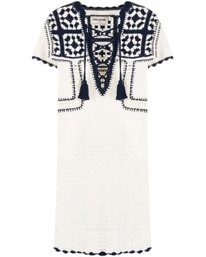 Zadig & Voltaire Imany Tasselled Crochet Organic Cotton Minidress - Blue