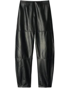 RETORI Barrel-Fit Leather Trousers - Black