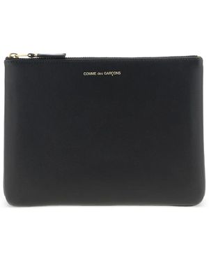 Comme des Garçons Embossed Logo Zip Wallet - Black