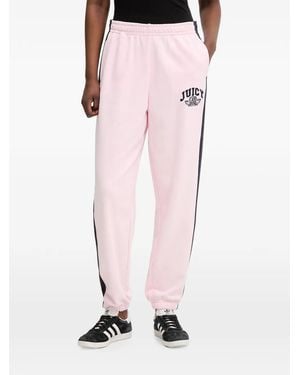 Juicy Couture Logo-Embroidered Side-Stripe Track Trousers - Pink